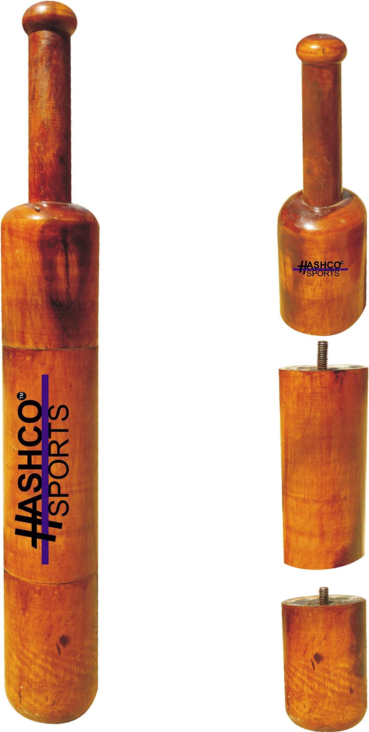 New Adjustable Wooden Indian Mugdar, Clubs, Meel, Clubbell, Karla Kattai, Mugdar, Original Manufactured from Hashco Sports Quality Wood with Polish (3kg)
