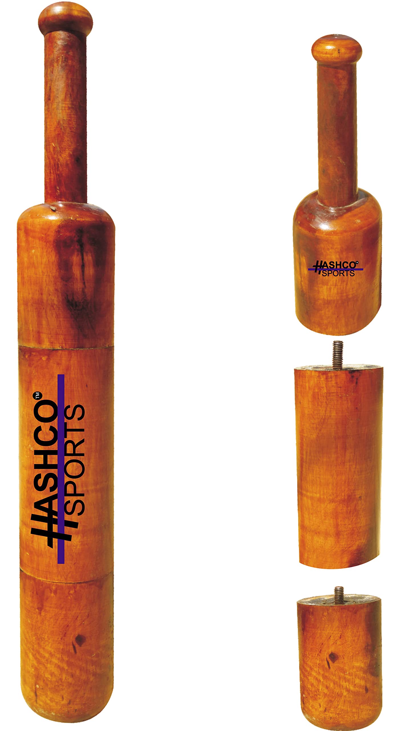 New Adjustable Wooden Indian Mugdar, Clubs, Meel, Clubbell, Karla Kattai, Mugdar, Original Manufactured from Hashco Sports Quality Wood with Polish (3kg)
