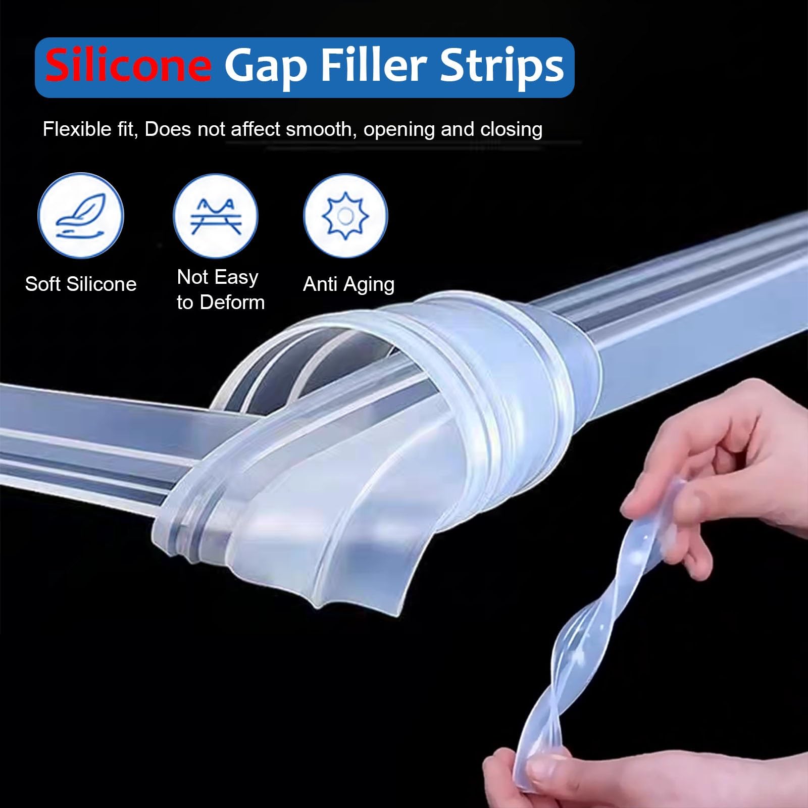 Guarnizione Laterale Per Porta Doccia Scorrevole In Vetro Da 6/8/10/12 Mm | Con Flip Da 20 Mm, Ferma Le Perdite Della Doccia, Crea Una Barriera D'acqua, Guarnizione Per Porta Della Doccia Del Bagno