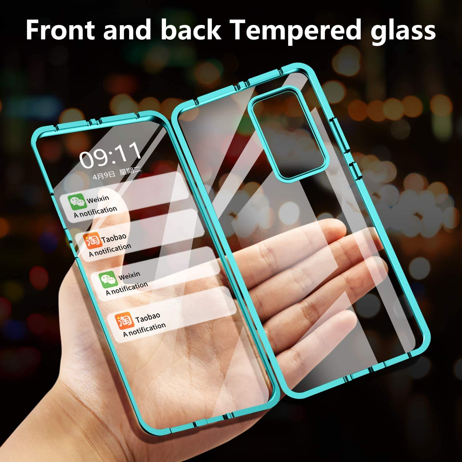 360 ° Custodia Per Telefono In Vetro Bifacciale Magnetico In Metallo - Foto 7