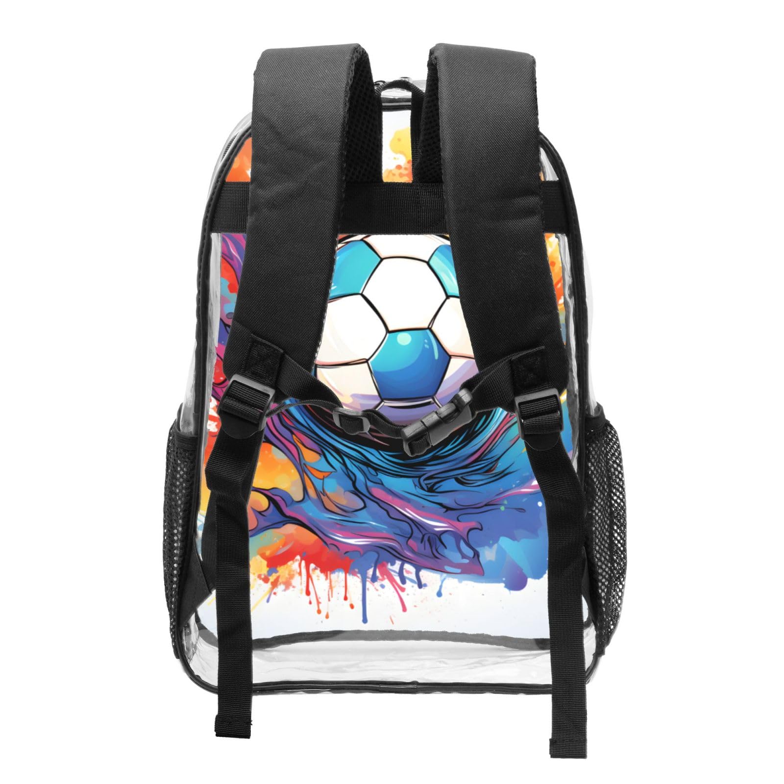 AYCZN Soccer Clear Backpack Heavy Duty PVC Transparent Backpacks for Stadium Events Sport Ball Clear Bag for Women Men
