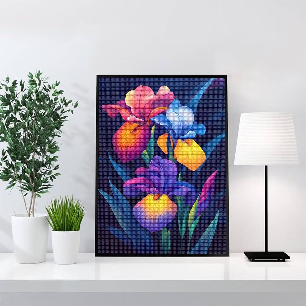 Diamond Painting Kit Completo, Diamond Painting Fiori, 5D Quadrato Pittura Diamante Kit Manualidades Adultos DIY Diamantini Crystal Art Disegni Ricamo Punto Croce Artigianale, 90x120cm Colore j0-825