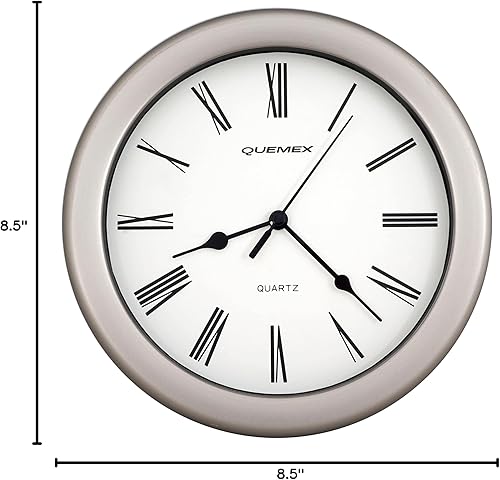 Miniatura 6 de JUSTIME Reloj de pared de metal cepillado resistente al agua de 8.5 pulgadas, especial para espacios pequeños, oficina, barcos, RV