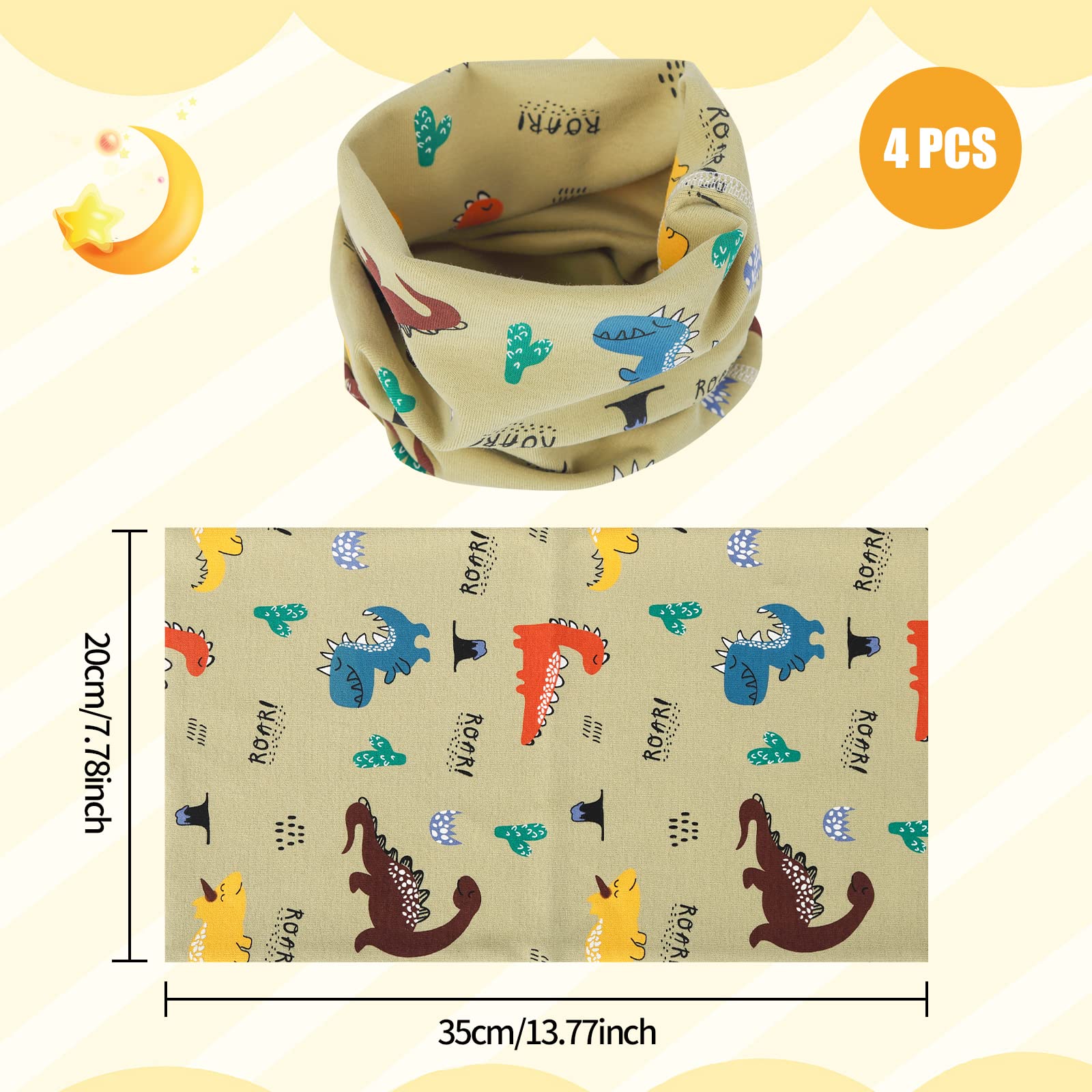 Bufanda Cuello Algodón Niños Bebés Invierno 4 Piezas
