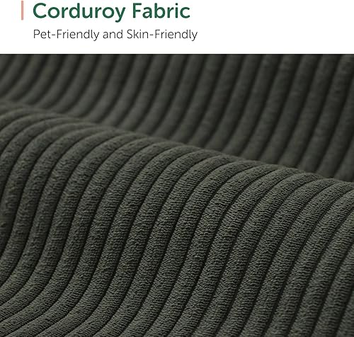 Miniatura 6 de HONBAY Sofá modular de pana con almacenamiento en forma de L para sala de estar, sofá modular de 6 plazas, color verde