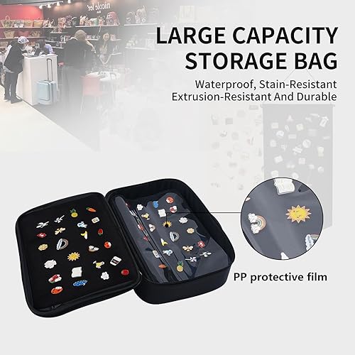 Miniatura 3 de Bolsa de exhibición de pines esmaltados, libro de transacciones, 12 páginas coleccionables, caja de organización de almacenamiento adecuada para