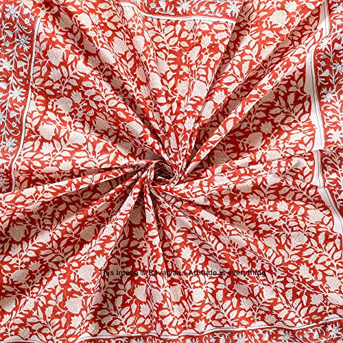 Image of Ravaiyaa - Attitude is everything Sanganer Hand Block Printed Scarves Pure Cotton Scarf Square Hijab Dupatta 40 inch X 40 inch Inch