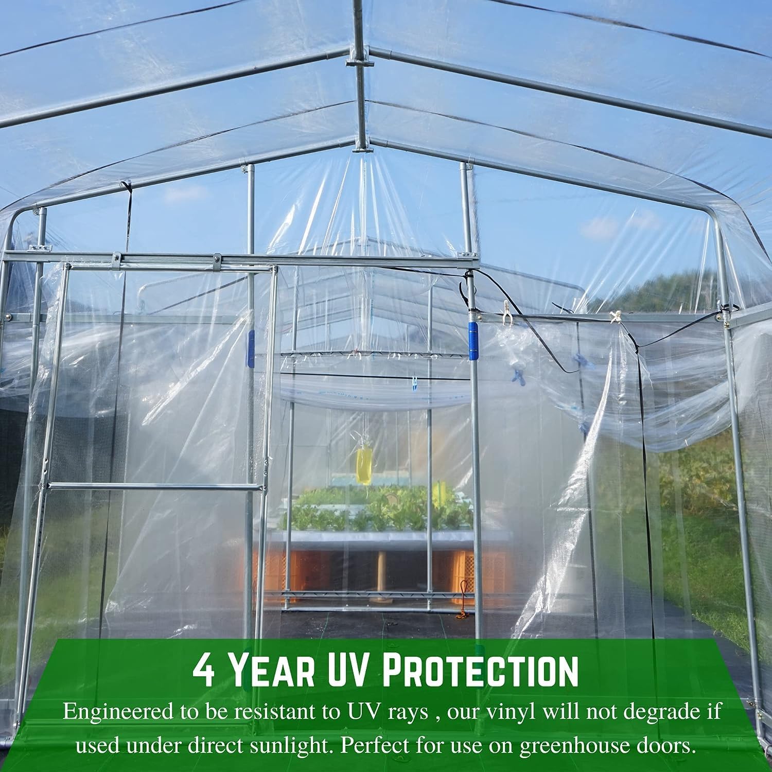 Farm Plastic Supply - Clear Vinyl Sheeting - 15 Mil - Clear Vinyl Roll, Vinyl Plastic Sheeting, Sheet for Storm Windows, Covering, Protection, Tablecloth Protector (5.5' x 10')