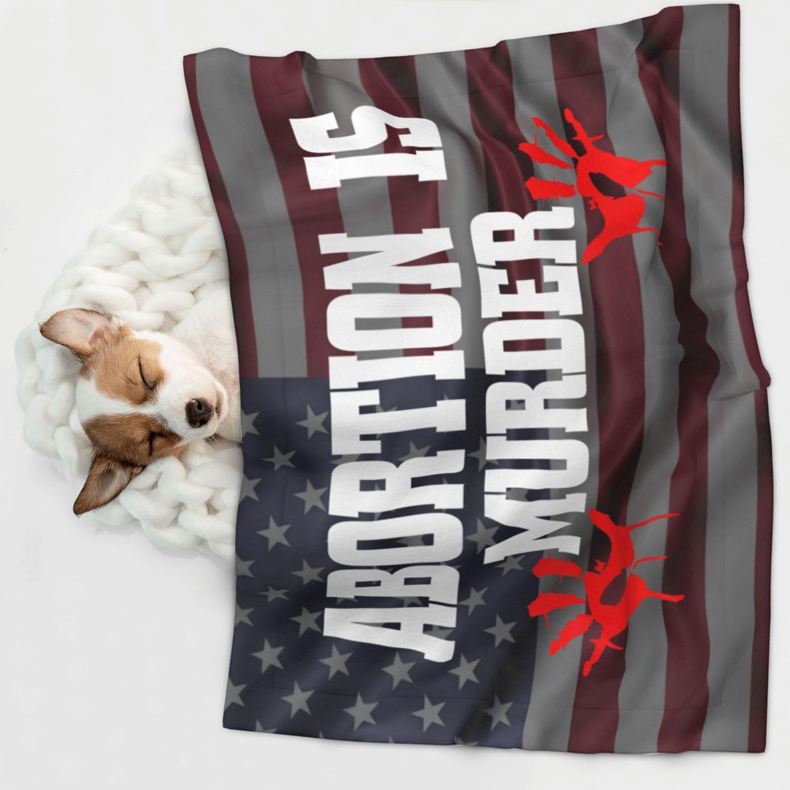 Abortion is Murder Soft and Cozy Pet Blanket for Dogs and Cats - Versatile and Comfortable Large