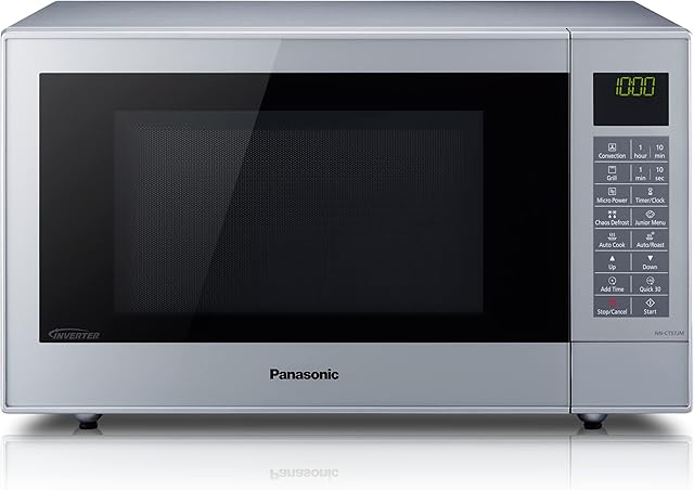 Panasonic CT57 Slim Combination Microwave Oven & Grill with Turntable, 27 Litres, 1000 W Power, 29 pre-set menus, Silver