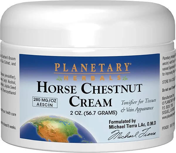 Planetary Herbals Horse Chestnut Cream - Tonifier for Tissues and Vein Appearance - 2 oz