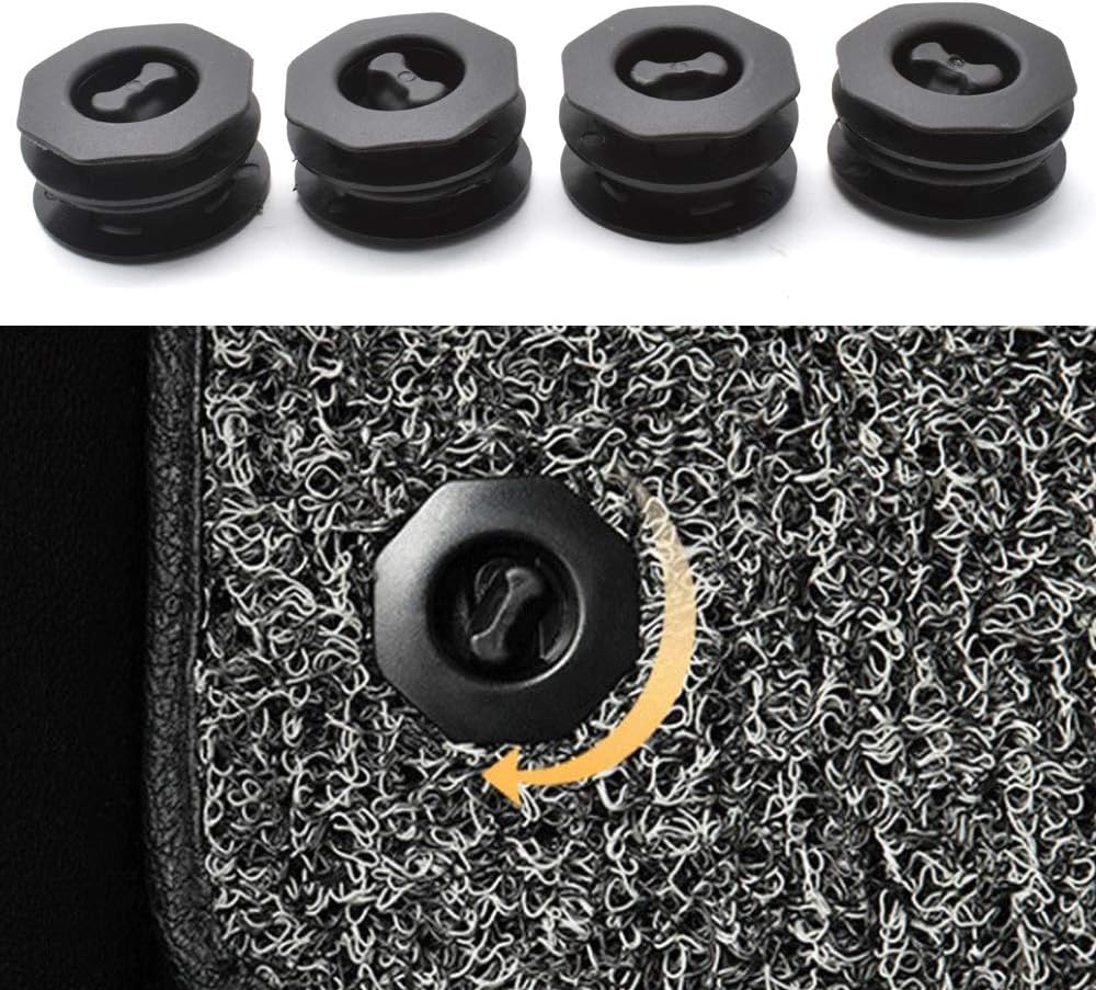 Amazon 4ピースユニバーサル車のフロアマットスリップ防止クリップ自動カーペット固定グリップクランプホルダースリーブ保持リテーナースタイリングツール フロアマット 車＆バイク