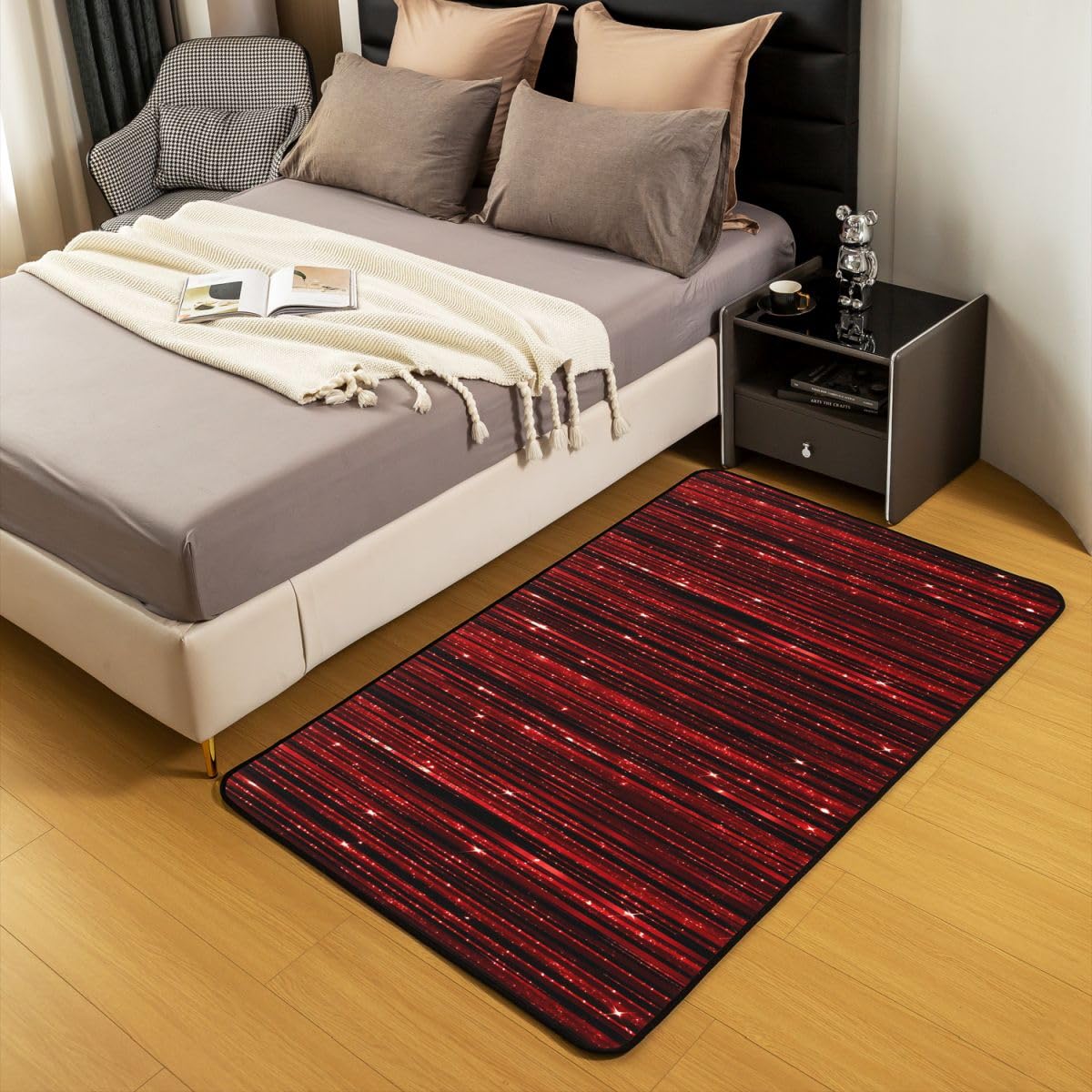Loussiesd Czerwony dywan w paski ombre 150 x 200 cm