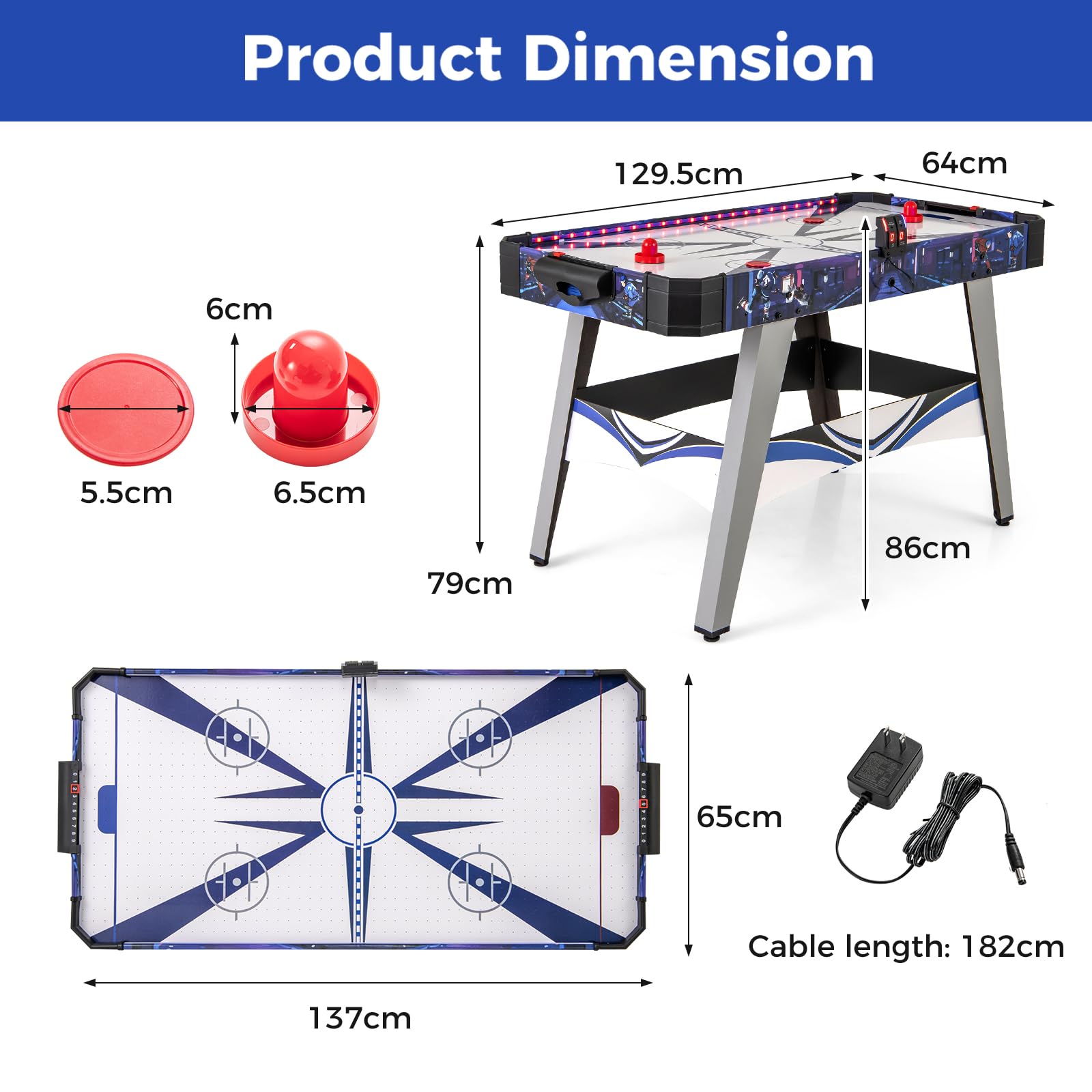 HOMASIS Table de Hockey sur Coussin d'air