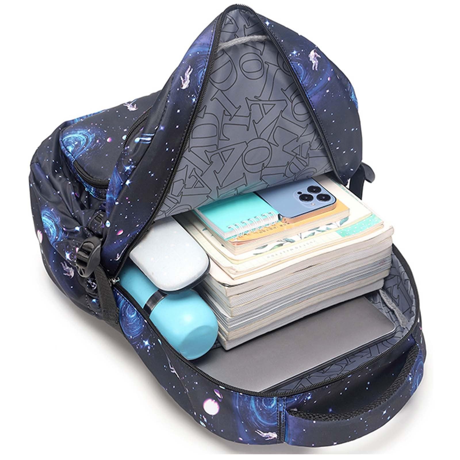 Generico Zaino Scuola Bambino, Zaino Cartoon Spazio Grande Capacità | Zaino ragazzi con stampa stelle e galassia, backpack resistente e comodo per scuola primaria, libri e tempo libero
