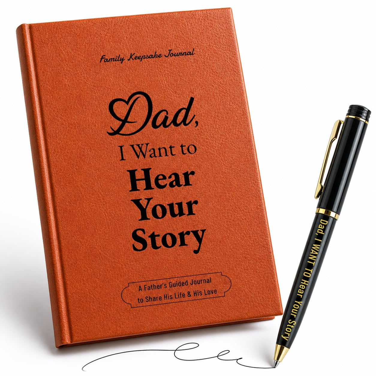 HgaftnK Dad I Want to Hear Your Story Journal & Premium Pen Set, A5 Hardcover Keepsake Memory Book, Ideal Daddy Gifts & Fathers Day Gift from Son