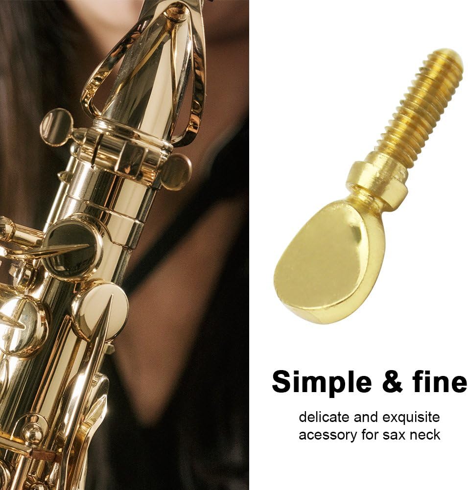Durable Copper Sax Neck Tightening Screw Saxophone Replacement Parts Copper Attachment Neck Receiver Tightening Attach Screw for Sax Golden Instrument Accessory : Musical Instruments