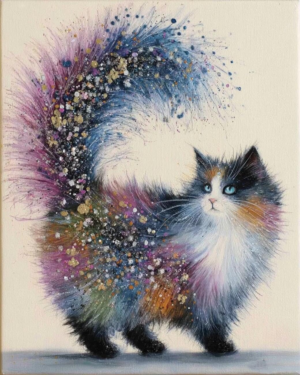 Rqwybcaxn Seed Bead Embroidery Kits Color cat 40x50cm