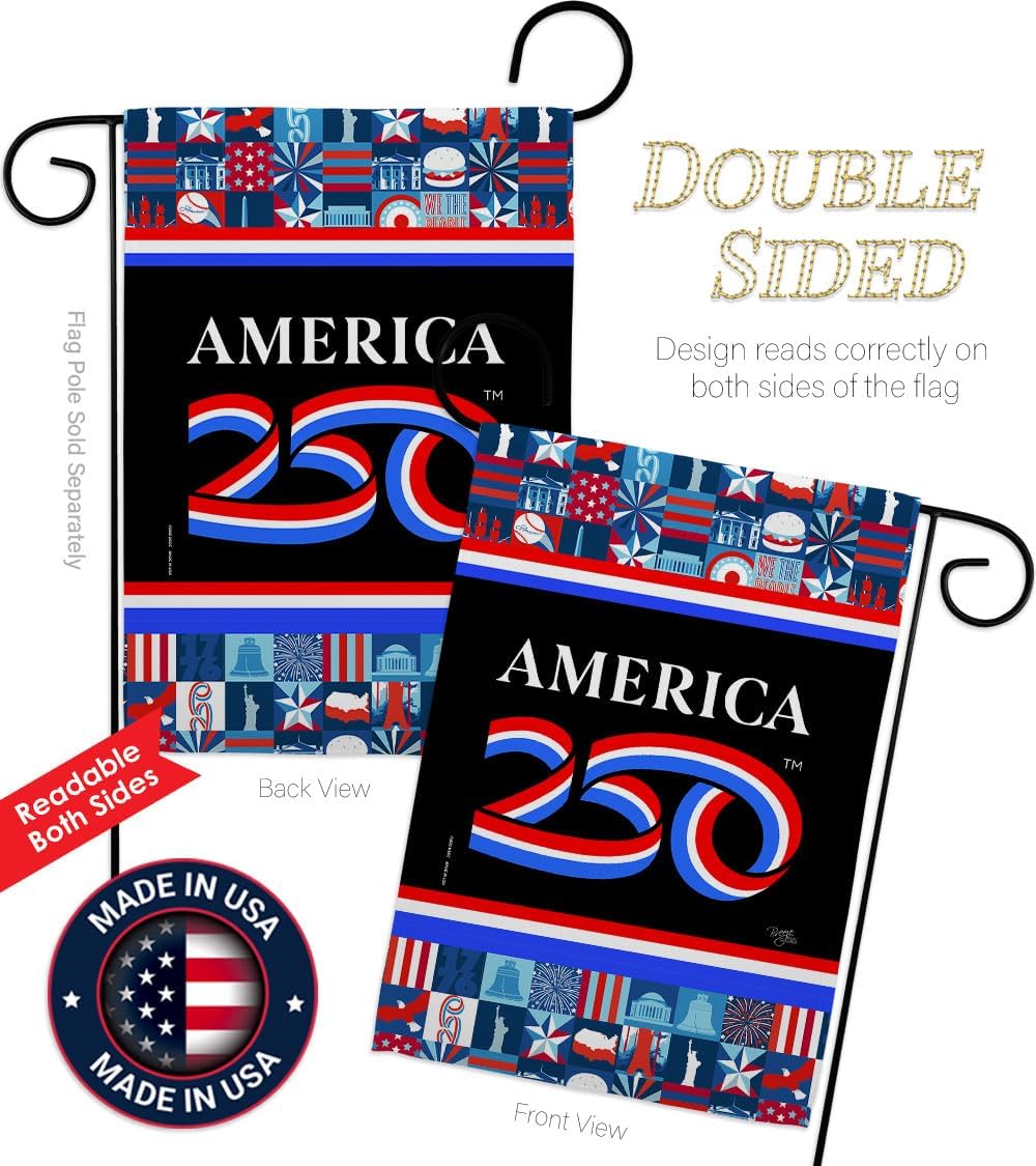 America 250 Flag Birthday Independence Day Wall Holder Set Tapestry Official Licensed Merchandise Canvas Prints Yard Sign Textile Woven Fabric Poster USA 250th Anniversary Decoration Gift