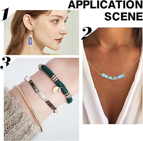 Miniatura 5 de SUNNYCLUE 1 caja de 320 cuentas de 2 agujeros, cuentas de dos agujeros, kit de cuentas de Tila de 0.197 in, cuentas de vidrio de semillas japonesas