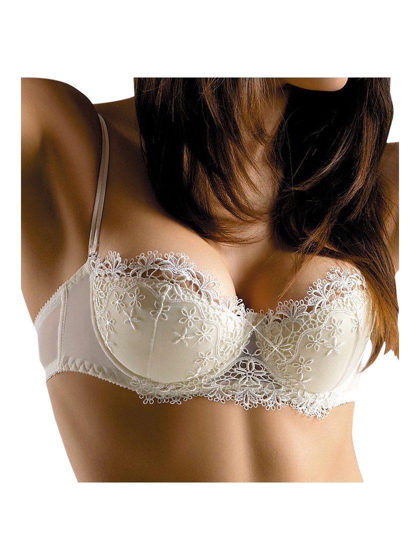 Gracya Jonquil Balconette Bra with Swarovsoki Crystals in Cream (Bridal)