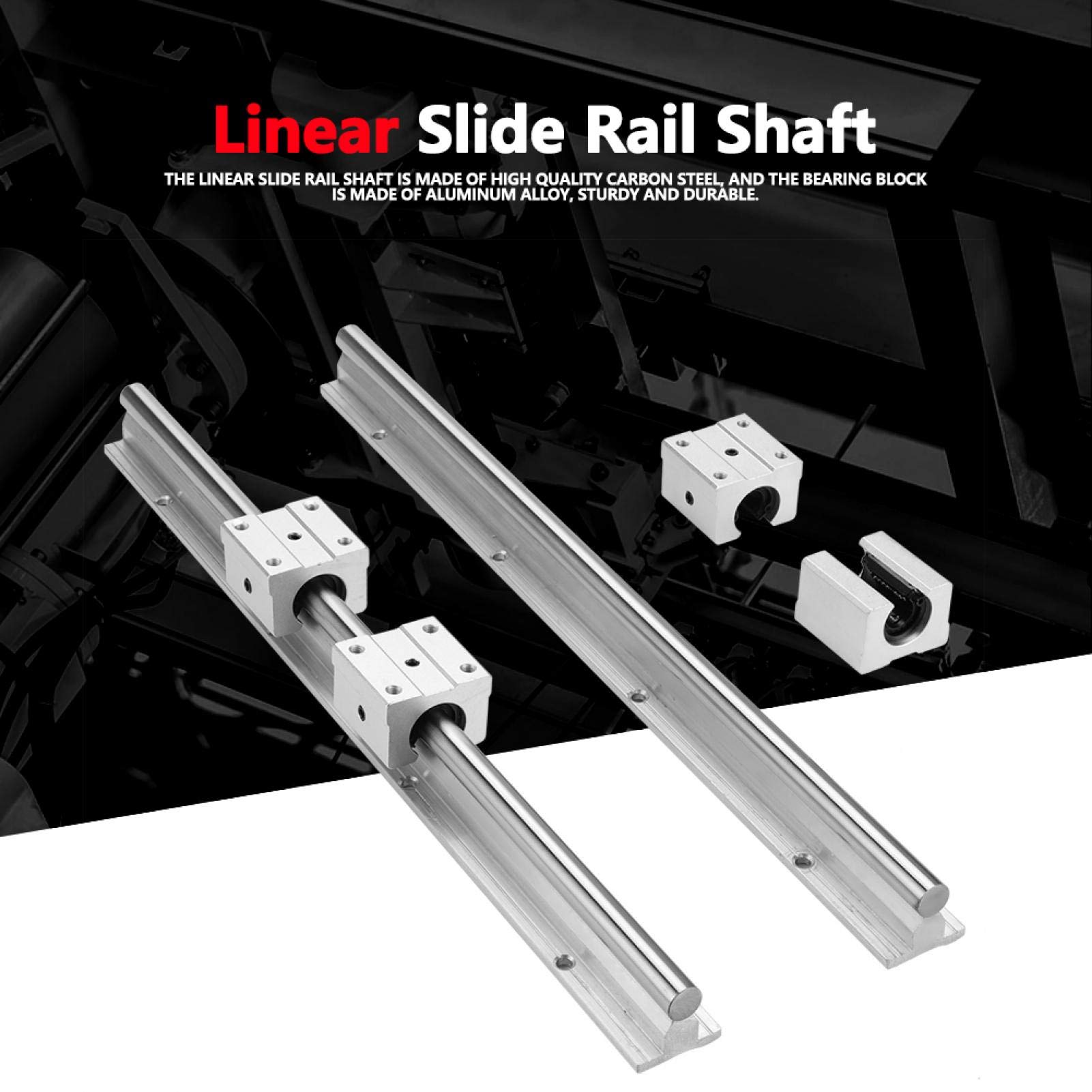 Rodamiento lineal, 2 Unids SBR12-400mm 12mm DIY Accesorios de Enrutadores CNC, Eje de guía de riel deslizante lineal + 4 Unids SBR12UU Bloque de cojinete de movimiento lineal