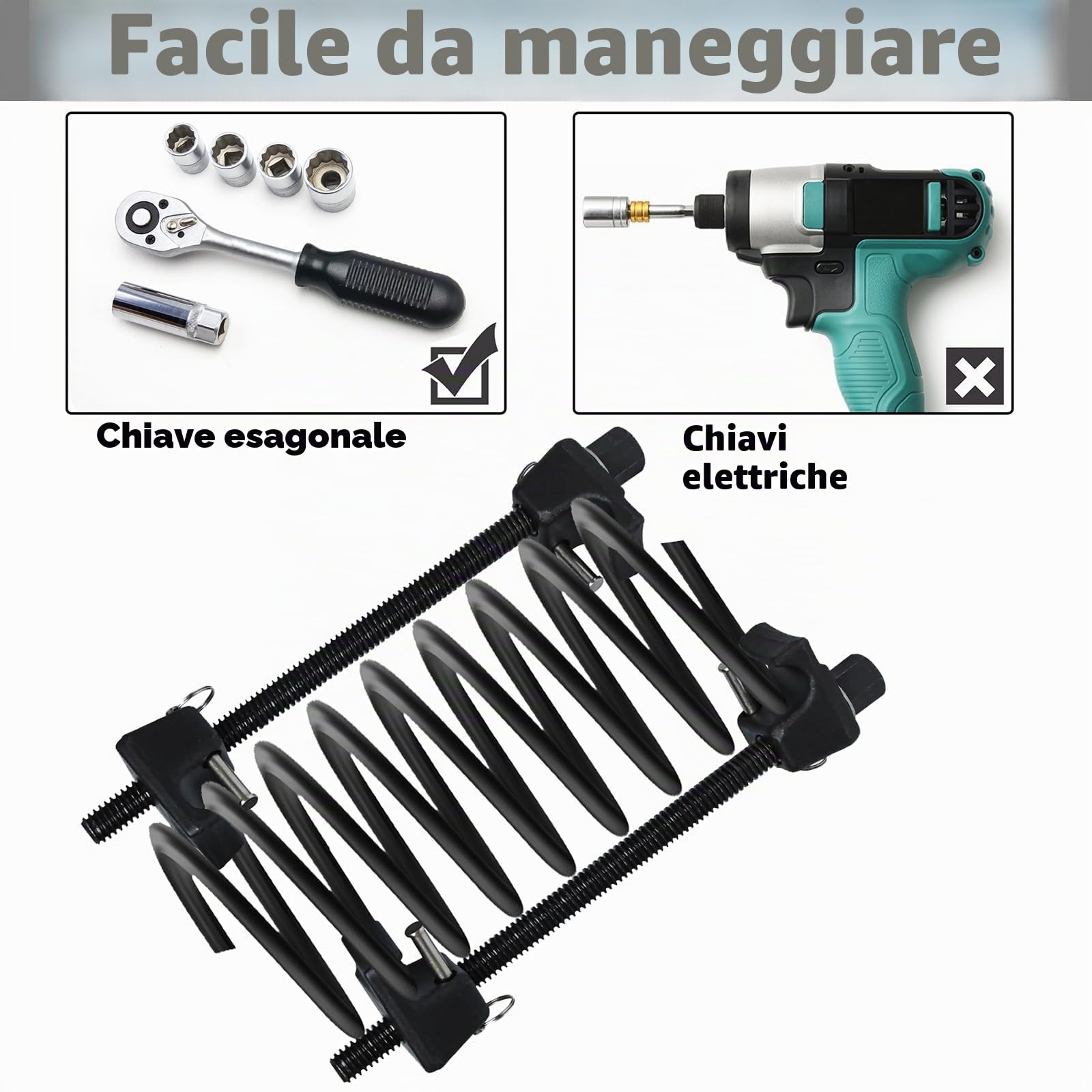 UISEBRT 2 Pezzi Professionale Compressore Molla Ammortizzatori - Universale Smonta Molle Ammortizzatori - Compressori Molle per Auto KFZ Strumenti di Estrattore - 300mm