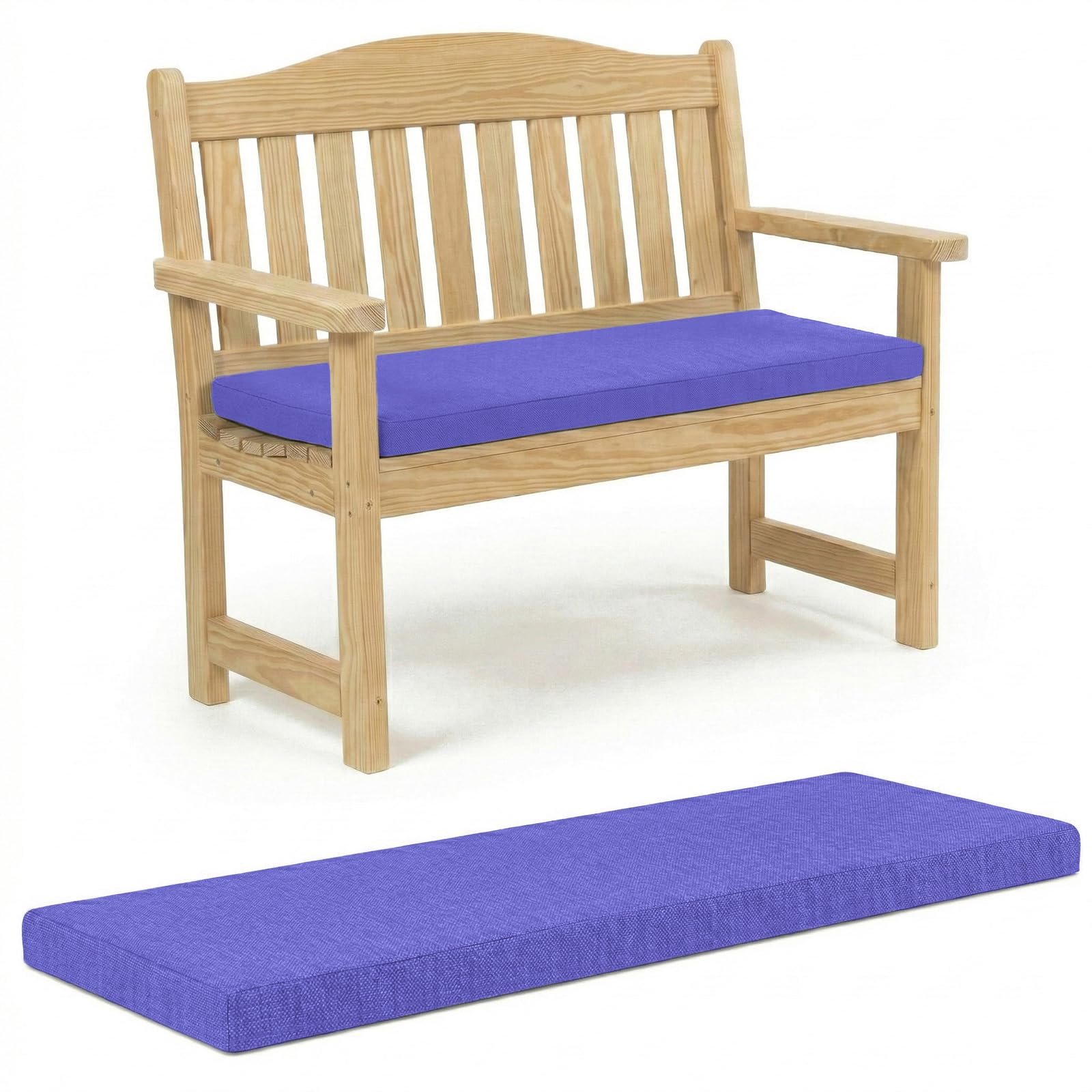 100% Waterproof Garden Bench Cushion 2/3/4 Seater Outdoor Long Bench Seat Pad for Lawn & Garden, Patio, Office, Coffee Shop with Removable Cover (2 Seater 108cm x 45cm x 5cm, Purple) โ image 1