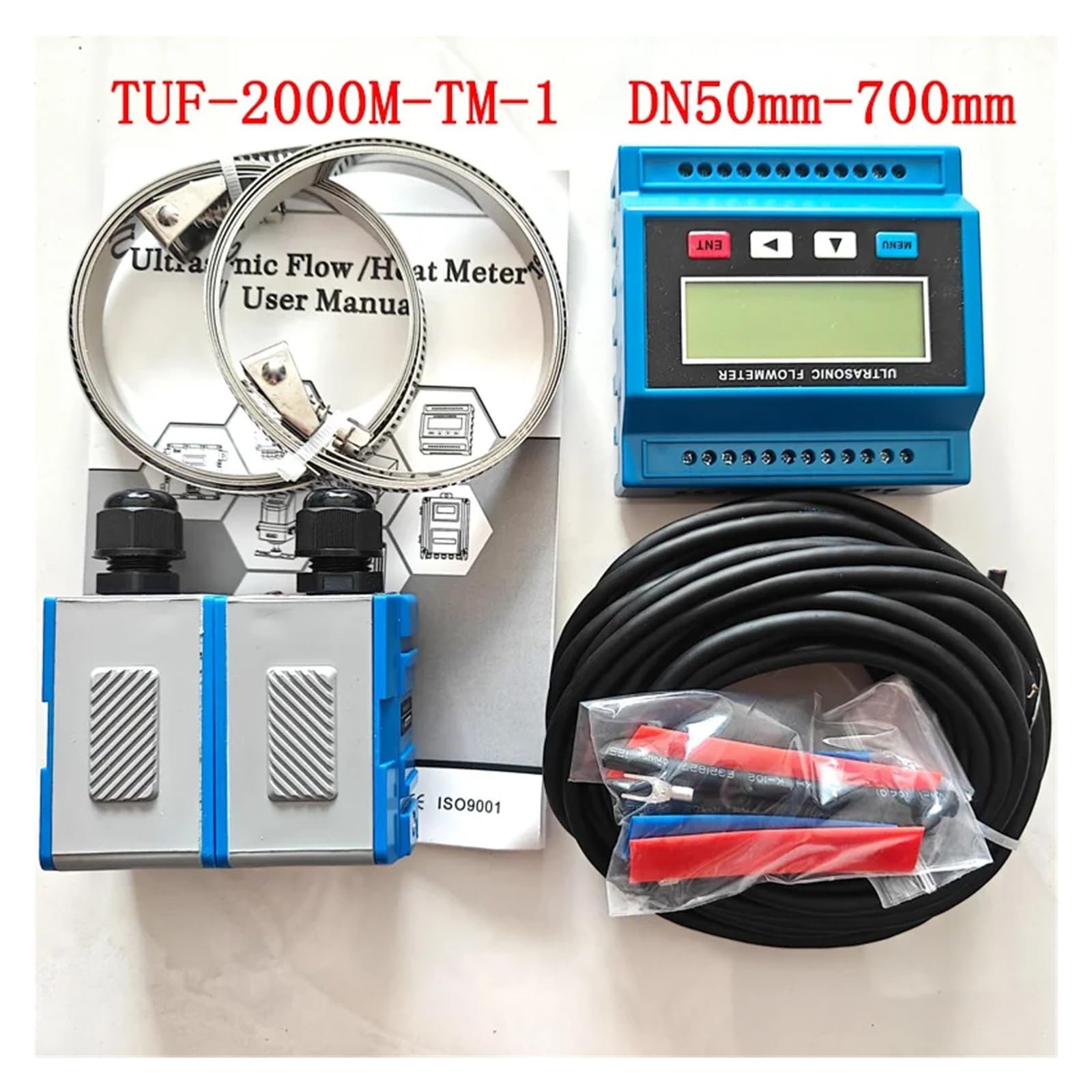 Caudalímetro ultrasónico TUF-2000M de 0 a ±10 m/s, módulo digital de caudalímetro de agua con transductor TS-2, TM-1 y TL-1, DN15-6000 mm, for tuberías de cobre/PVC. Alta sensibilidad, baja repetibili