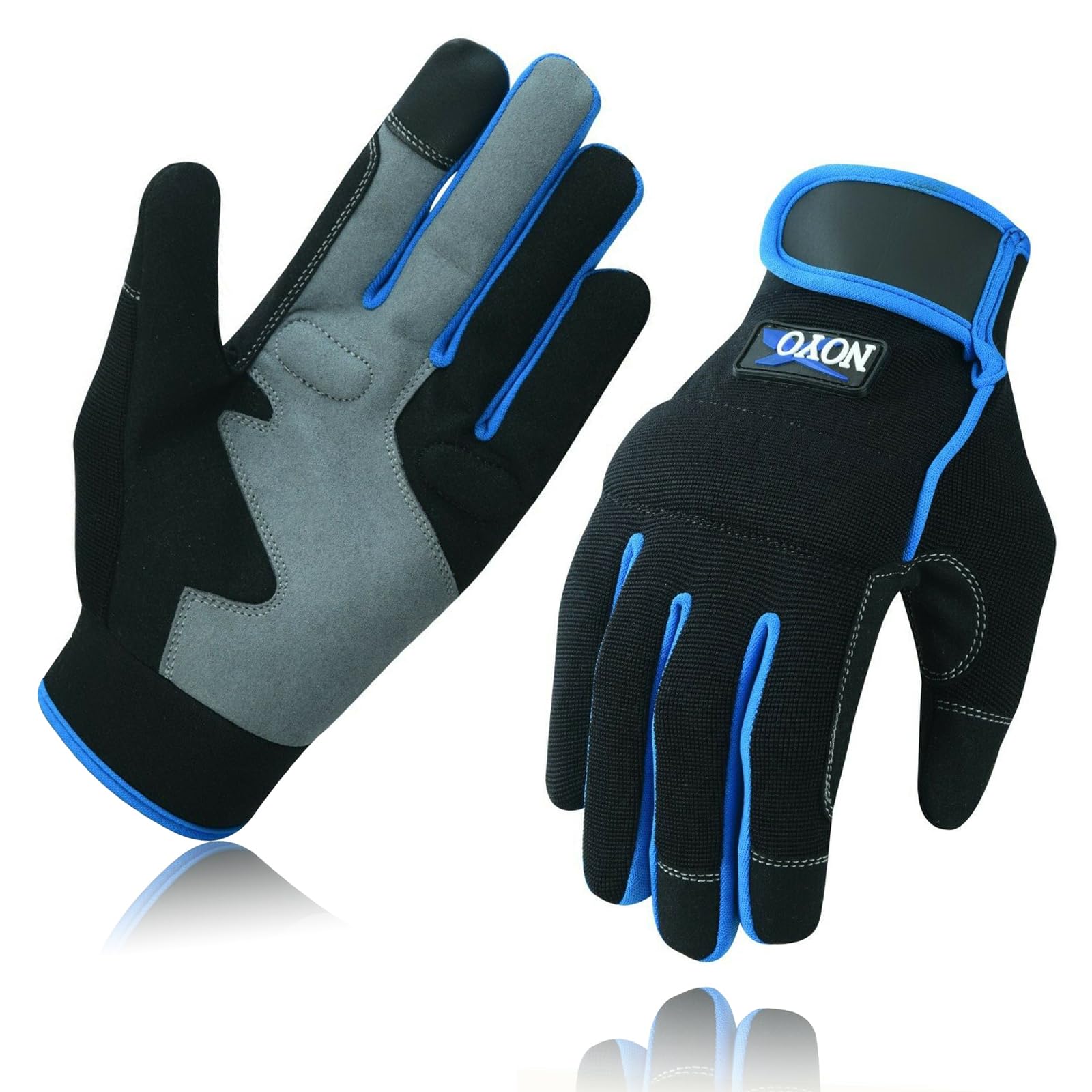 Swift Wear Work Gloves Mechanics Hand Protection Tradesman Farmer's Gardening DIY Builders Safety Gloves (Blue, L)