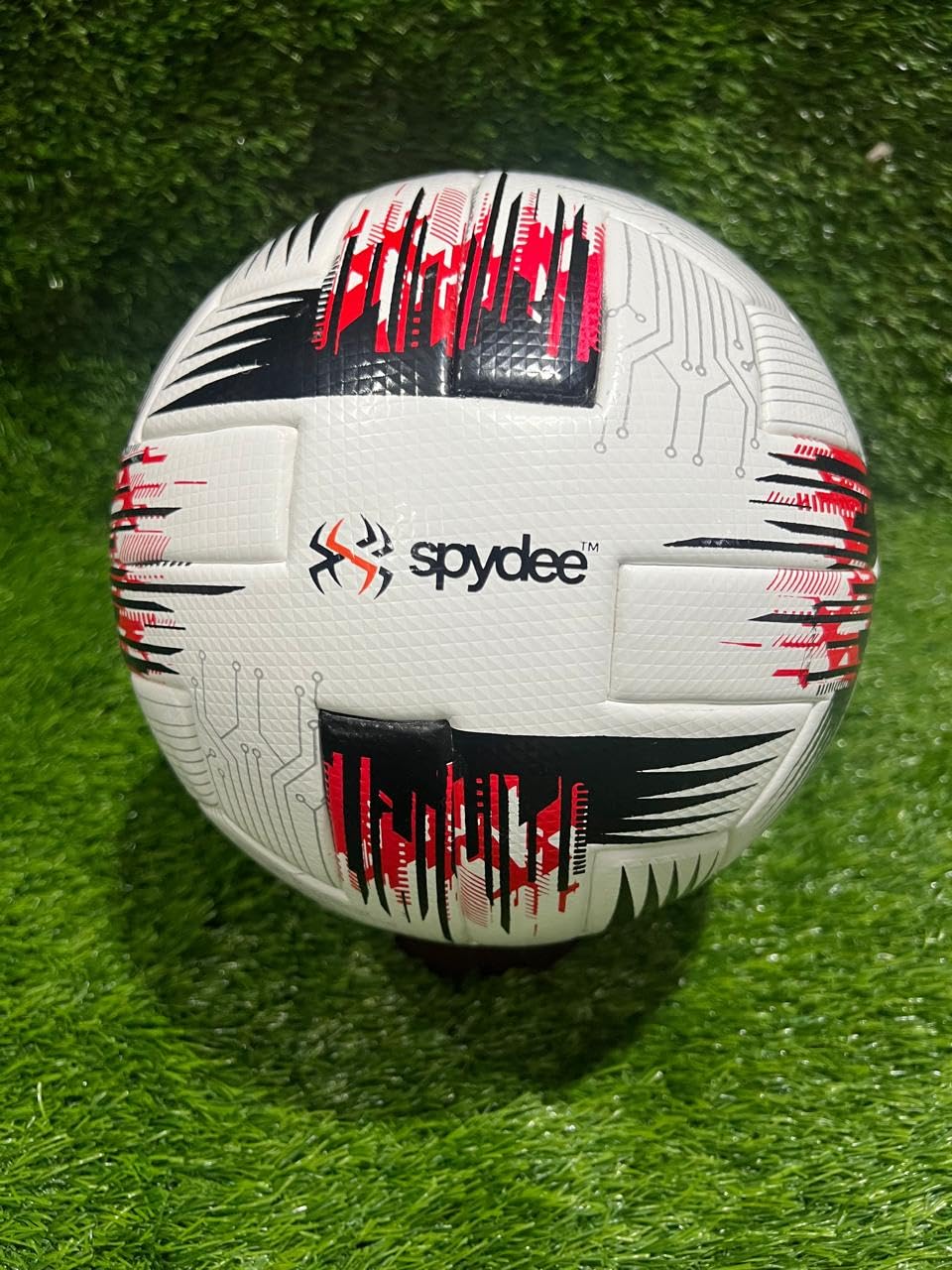 Pallone da calcio professionale, misura 5, termosaldato, in PU, Prisma goffrato, 6 pannelli, colore rosso e nero su bianco, palla ufficiale per adulti e ragazzi
