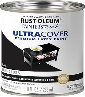 27 Black and Wood Living Room Decor Ideas That Feel Sleek and Cozy 89 Rust-Oleum 1974730 Painter's Touch Enamel Latex Paint, Half Pint, Semi-G...