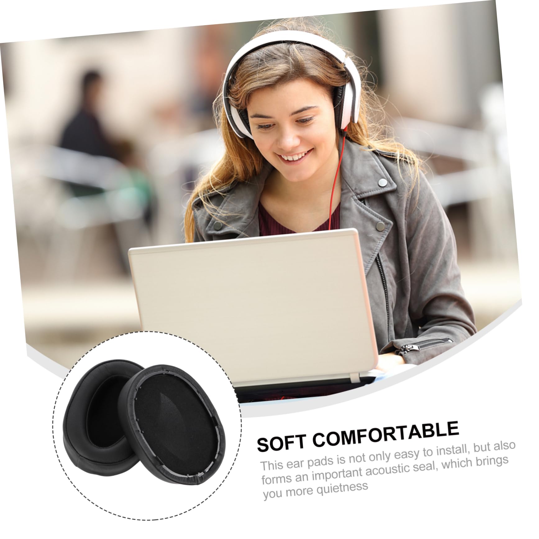 jojofuny 3paia Cuscinetti Per Cuffie Sostitutivi Rivestimenti Per Auricolari Compatibili Con Mdr Comfort e Durabilità Assicurati