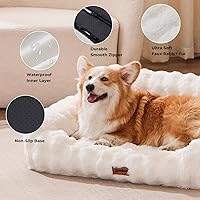 Vista 4 de Dog Couch Bed - Fluffy Dog Sofa, Large Orthopedic Pet Sofa Bed with Removable Washable Cover, Faux Fur Calming Cute Pet Couch with Supportive Egg
