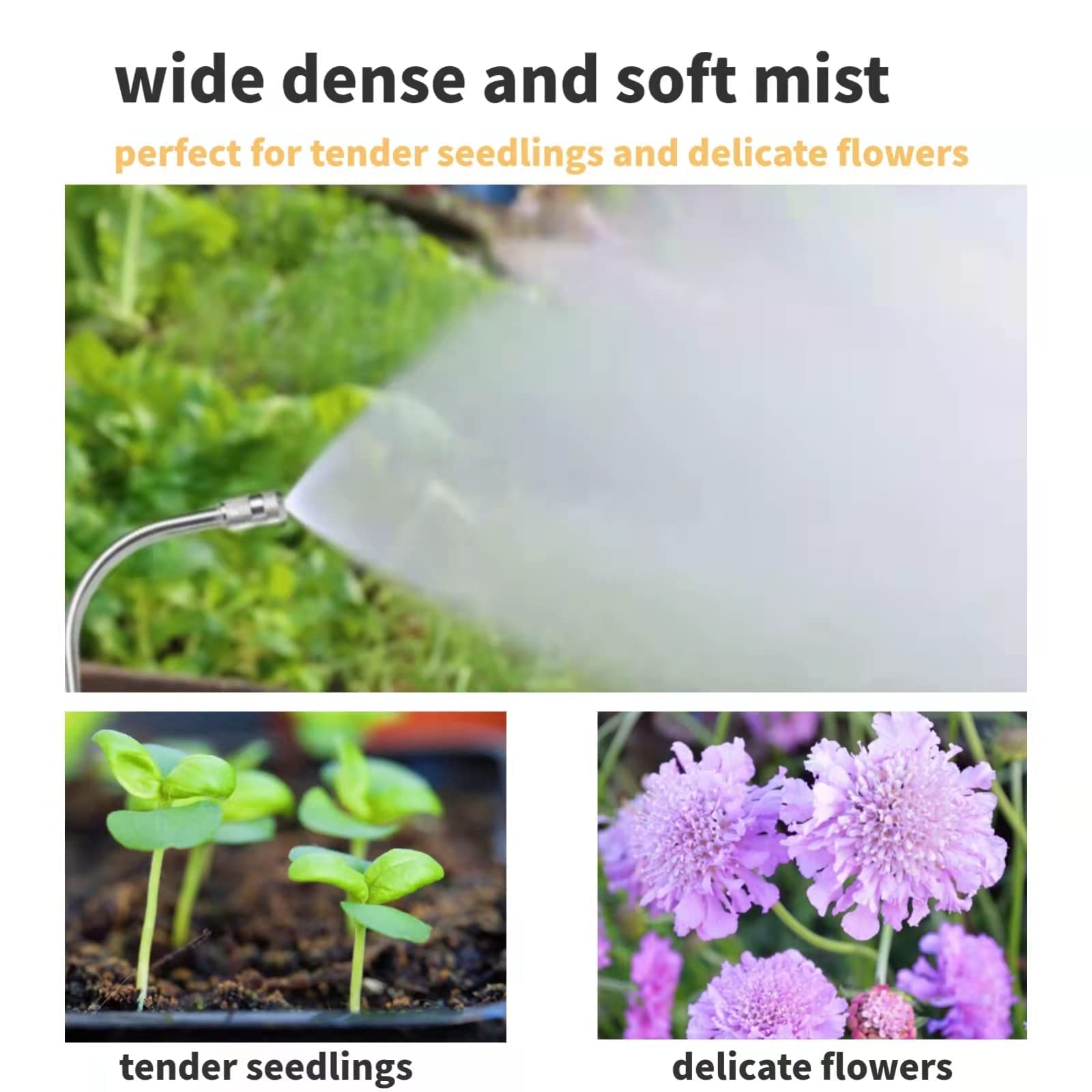 Regadera para cestas colgantes, pulverizador de manguera de jardín con boquilla ajustable, herramienta para limpiar ventanas de coche o coche, ideal para regar semilleros, plantas colgantes y planta