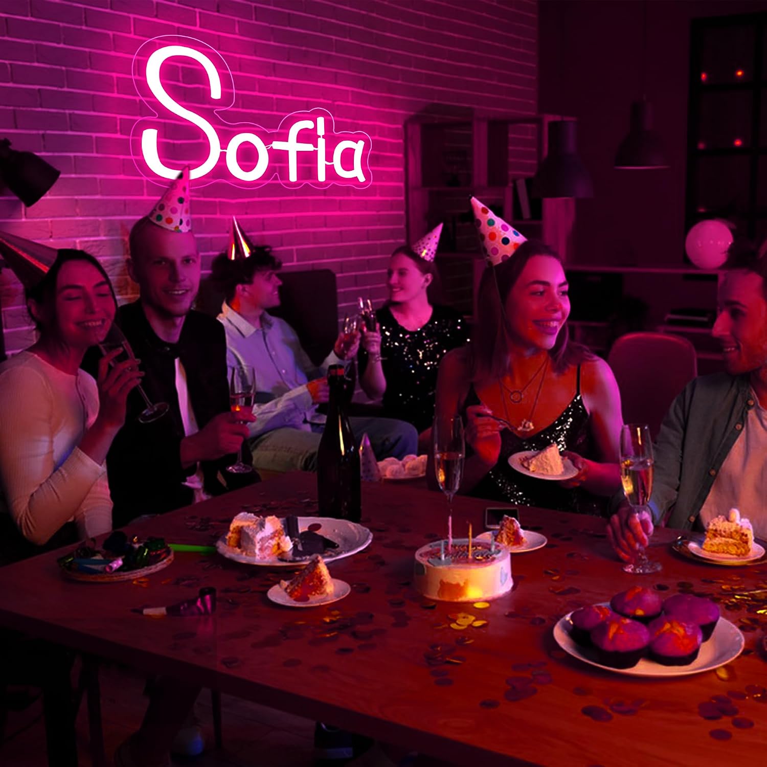 Sofia Name Neon Sign for Wall Decor Sofia LED Sign for Man Cave Bedroom | Girl Birthday Name Gift,Man Cave,Bedroom,Birthday anniversary Decor,5V USB Powered,LED Neon,Easy Installation,9 * 5.9 In