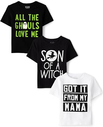 The Childrens Place Baby Boys and Toddler All Holidays,Birthdays Short Sleeve Graphic T-Shirts,3 Pack