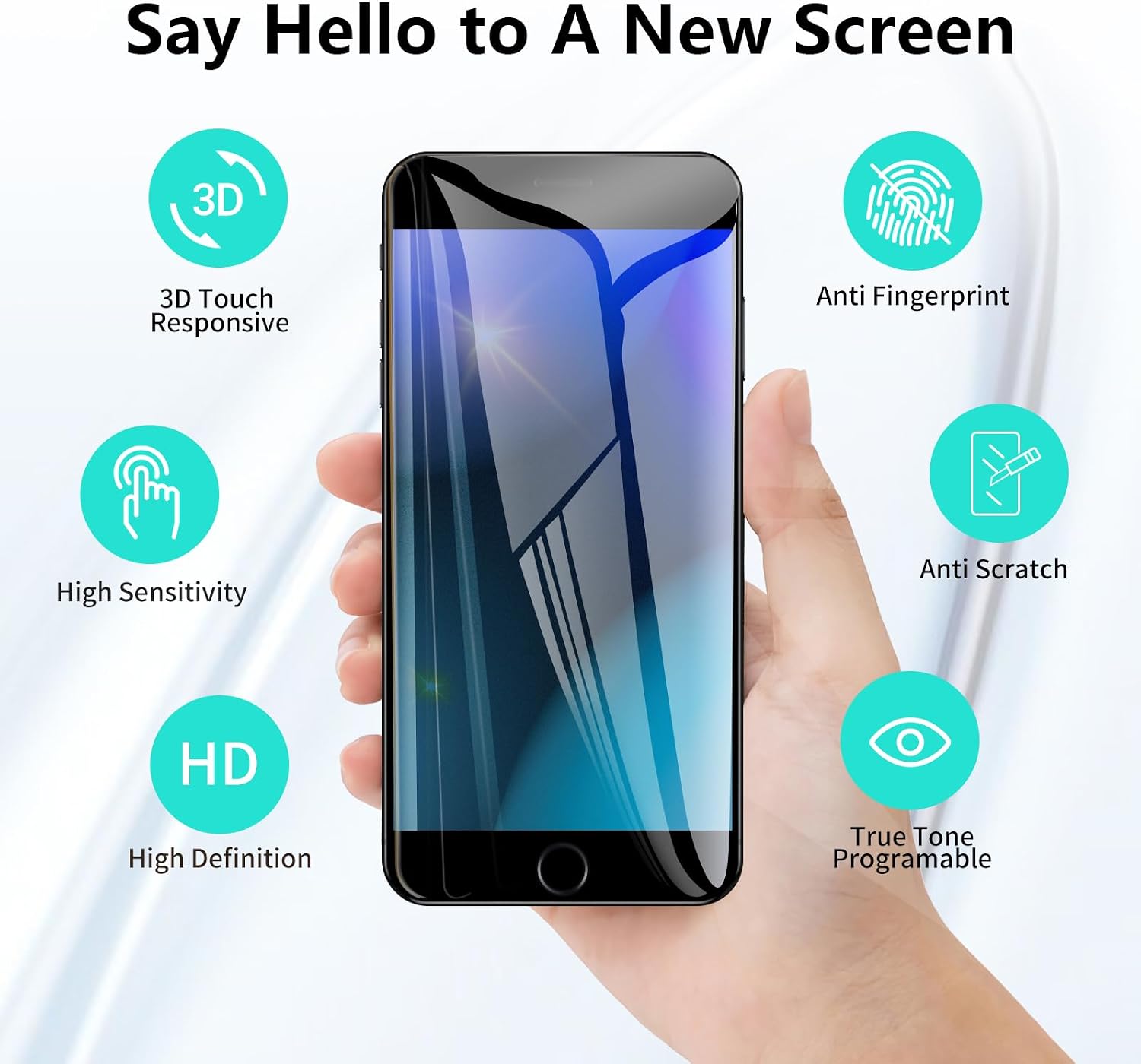 for iPhone 8 Plus Screen Replacement Black 5.5" with Home Button Repair Kit 8plus 3D Touch LCD Display Digitizer Full Assembly Front Camera Speaker Front Glass Fix Tools A1864 A1897 A1898