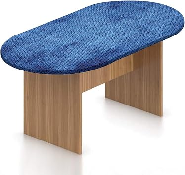 Oval Fitted Tablecloth,Navy Blue Deco Elasticized Polyester Table Cover,Faded Burlap Texture Old Fashioned Print Fitted Table Cloth, for Kitchen Party Birthday Picnic, Fits Oval Tables up to 28" x 48"