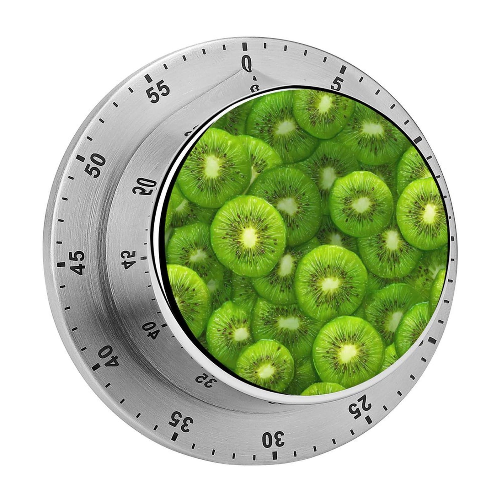 Kiwi Slices Fruit Texture Mechanical Timer with Alarm for Kitchen Cooking Productivity Stainless Steel Timers