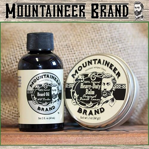 Vista 2 de Bálsamo para barba y aceite para barba resistente de Mountaineer Marca: el paquete combinado de acondicionamiento de barba definitivo