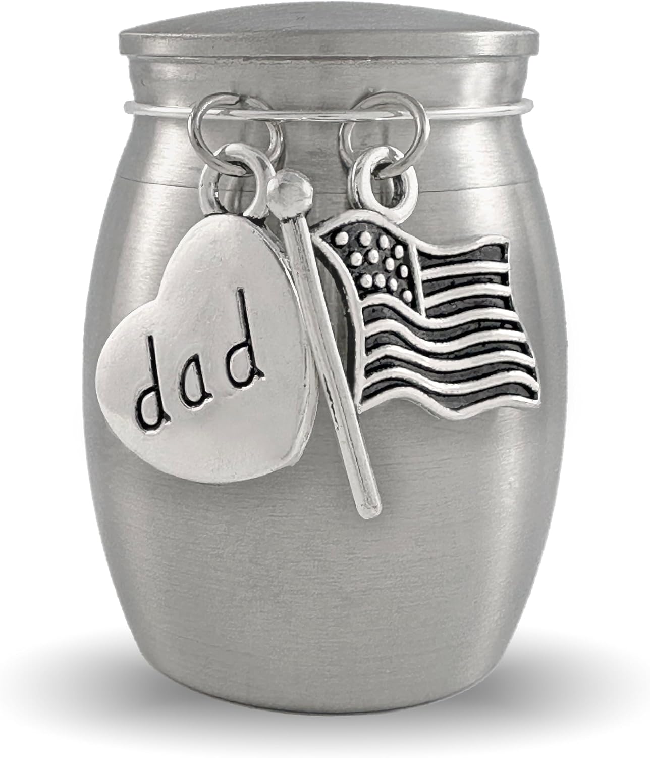Dad Veteran Small Urn for Human Ashes Adult Male Mini American Flag Cremation Urn Small Patriotic Keepsake for Dad Ashes Military Navy Army Air Force Veteran Memorial Keepsake Stainless Steel