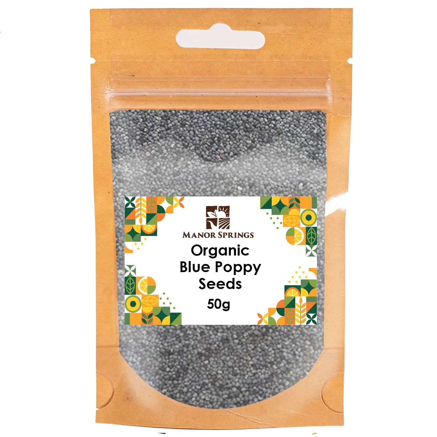 Organic Blue Poppy Seeds 50g by Manor Springs OrganicSoil AssociationSoil AssociationSoil Association