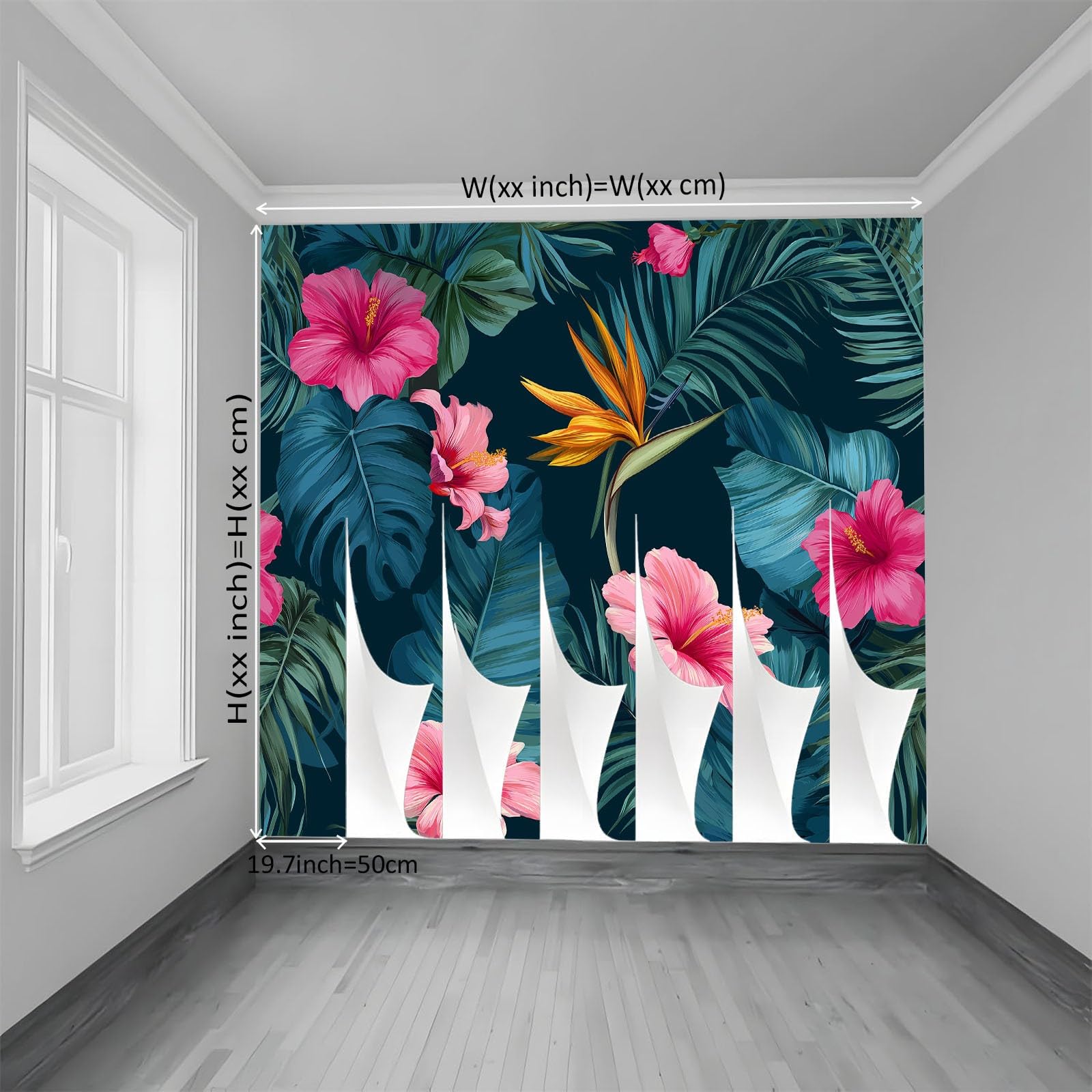 Papel Pintado Hiperrealismo 300 x 210 cm Vegetación Y Flores De Paisajes Tropicales Fotomurale 3D, Fotomurales Pared Tejido No Tejido Murales Fotográfico - Moderno Decoración De Paredes, Verde