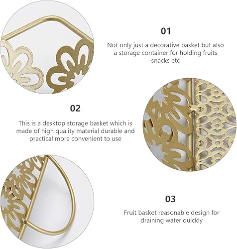 Miniatura 9 de DOITOOL Cesta de fruta de almacenamiento de metal, armario de despensa para cocina, almacenamiento de cocina, cesta de frutas práctica, bandejas de