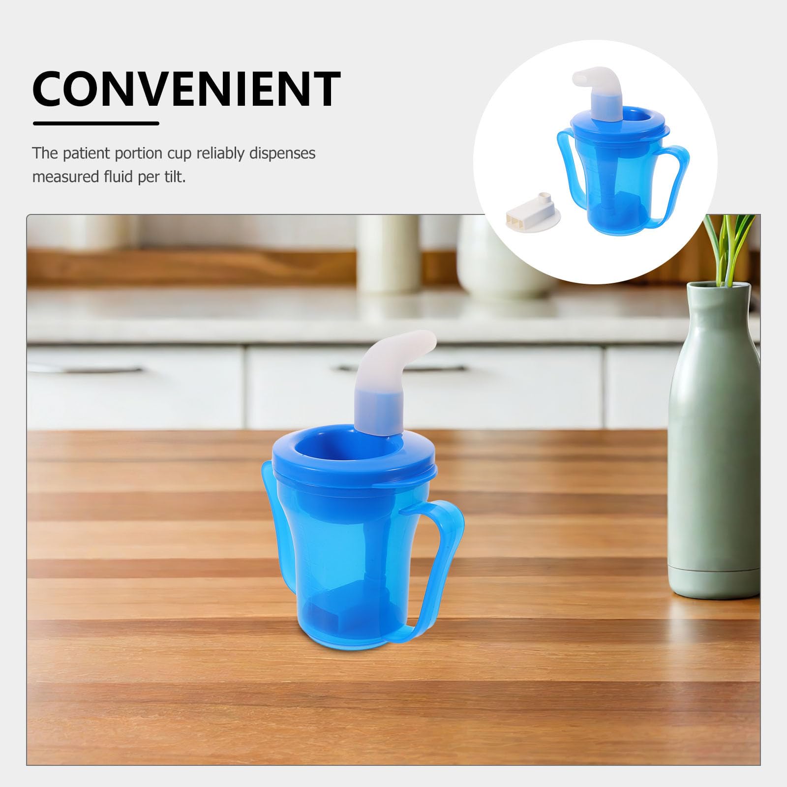 Vaso para disfagia para adultos: Vaso a prueba de atragantamiento de 250 ml con doble asa para personas mayores, con secuelas de un derrame cerebral, y - Solo líquidos