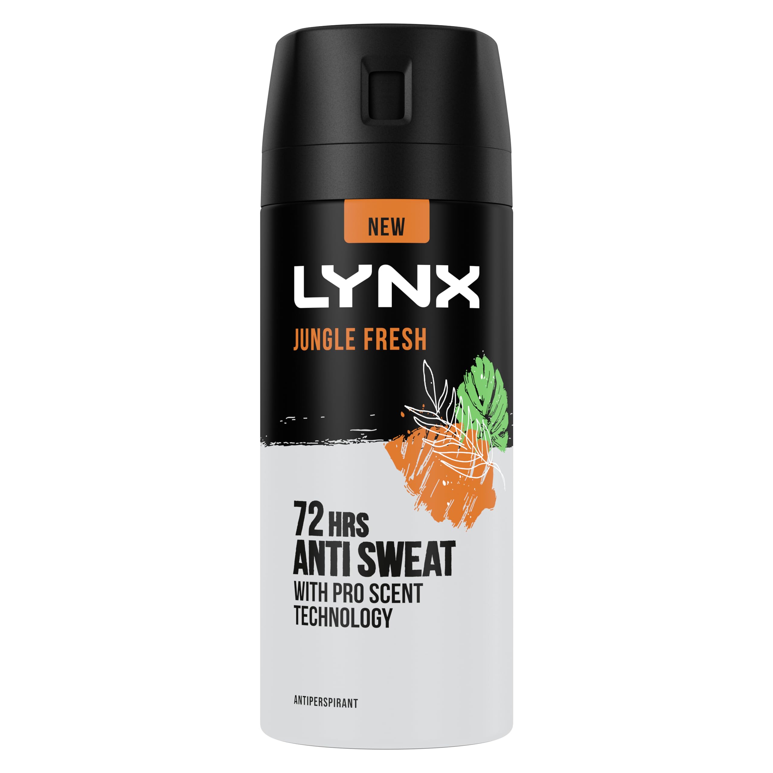 Lynx Jungle Fresh Antiperspirant Deodorant with a palm leaves & amber scent Spray for 72-hour sweat and odour protection 150 ml