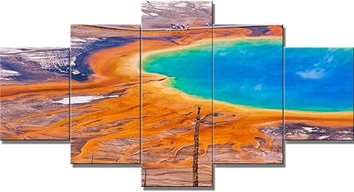 Vista 376 de Paisaje de 5 piezas pintura sobre lienzo