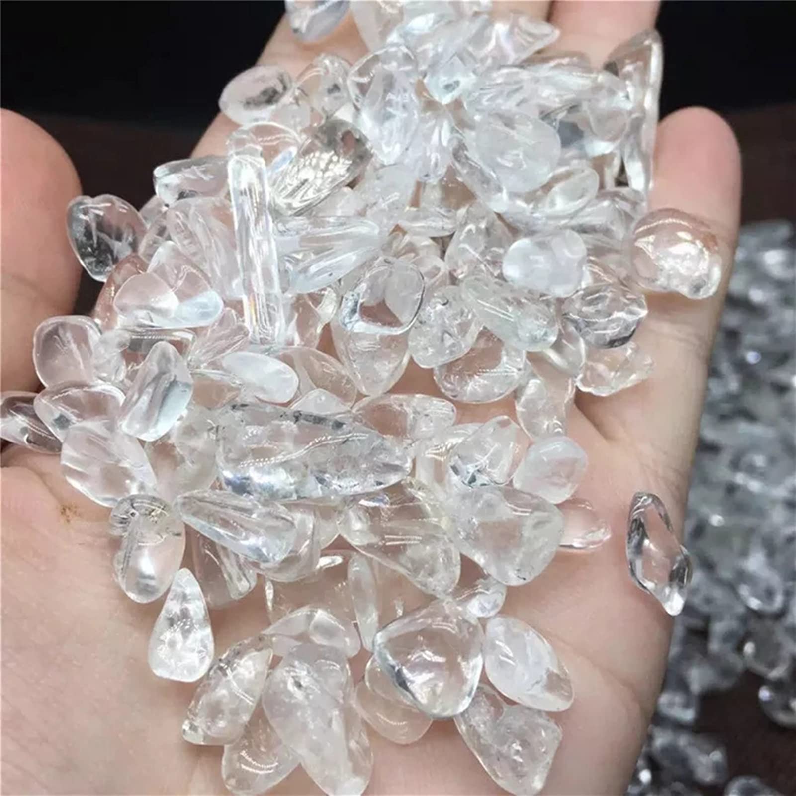s Natural Beautiful Ghiaia Cristallo Bianco Quarzo Decorazione Campione Acquario for la Decorazione di Cristalli Reiki (Size : 500g)