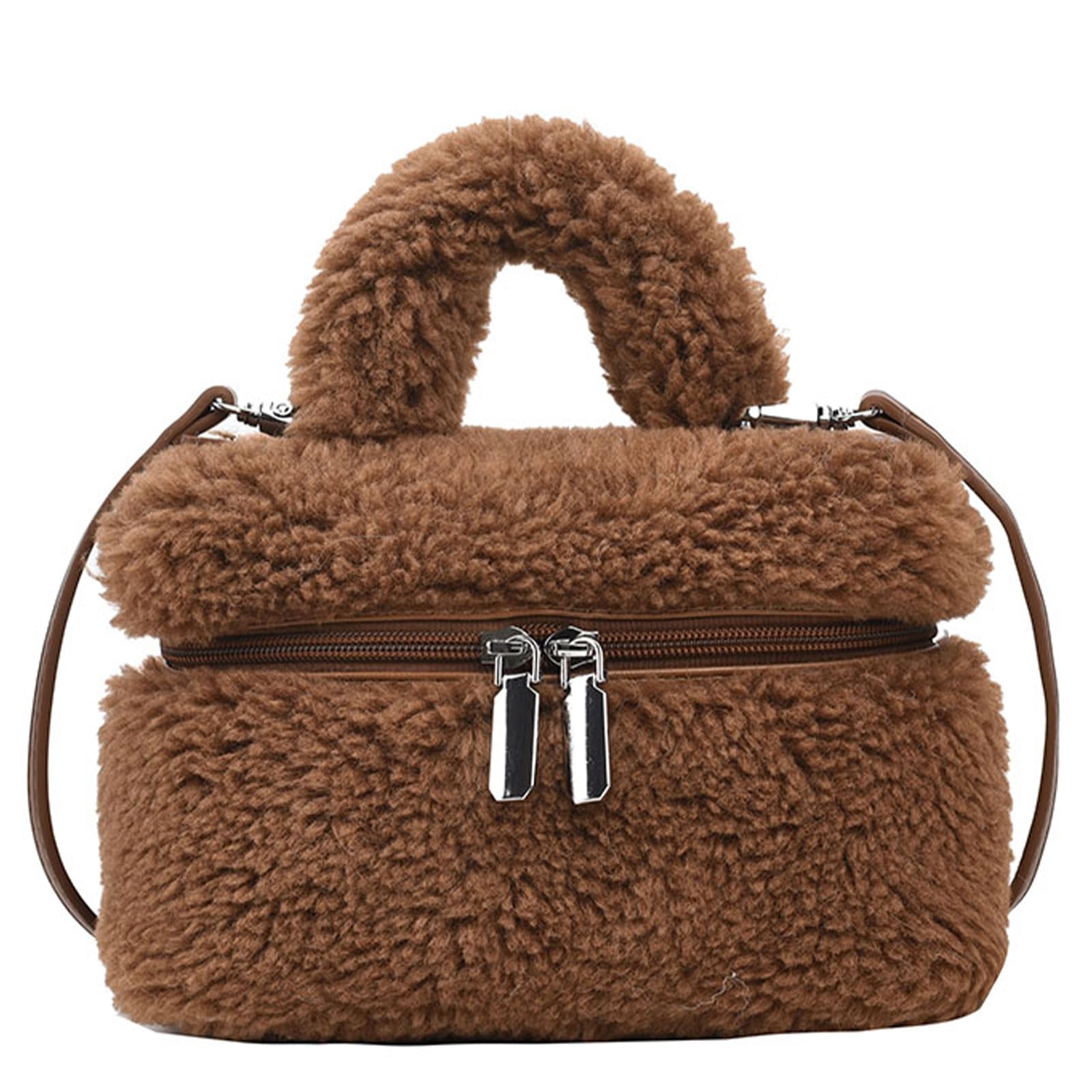 Extolove Furry Purse for Women Faux Fur Bag Cute Lambswool Fuzzy Crossbody Bags Top-Handle Fluffy Handbag